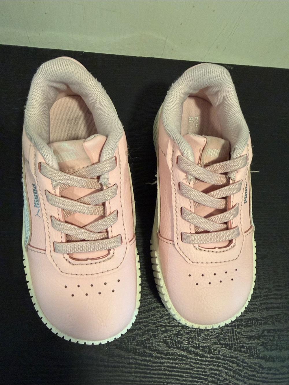 Puma Pink and White Kids Low-Top Sneakers - Picture 2 of 11